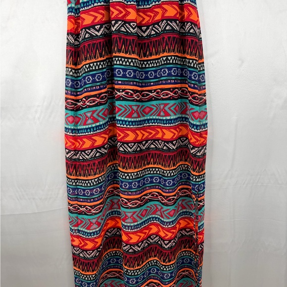 Indulge Tribal Print Maxi Dress Racerback Lined Black Boho Women’s S - Picture 3 of 8